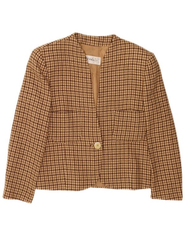 Maska Dame 3/4-ærmet blazerjakke IT 44 Medium Beige Houndstooth