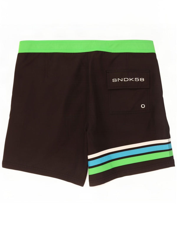 Sundek Grafiske svømmeshorts til mænd Medium Sort Colourblock Polyester