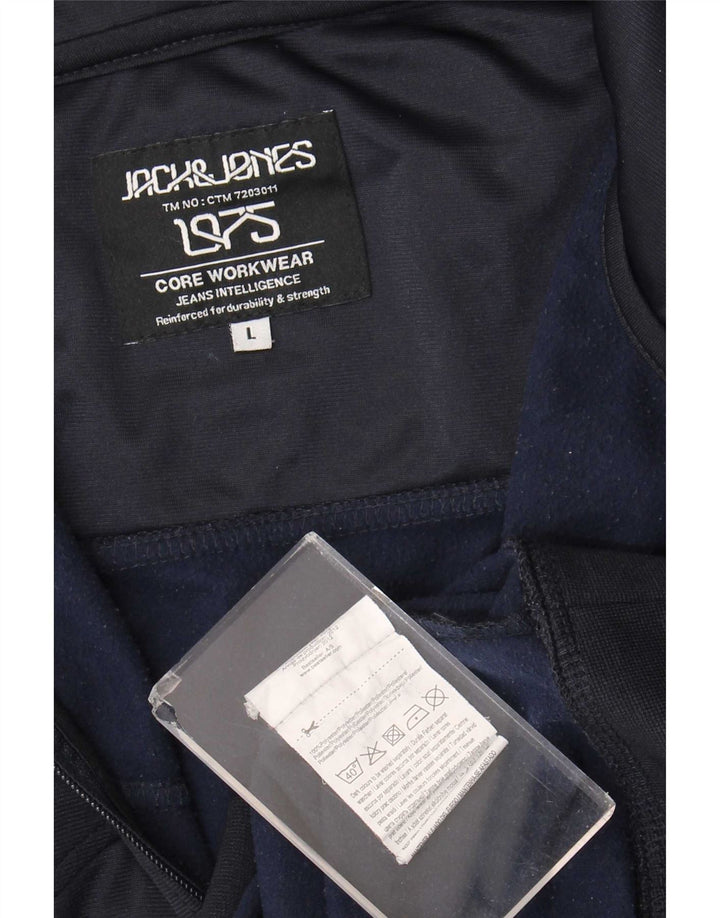 Jack & Jones Hættetrøje med lynlås til mænd Stor marineblå polyester
