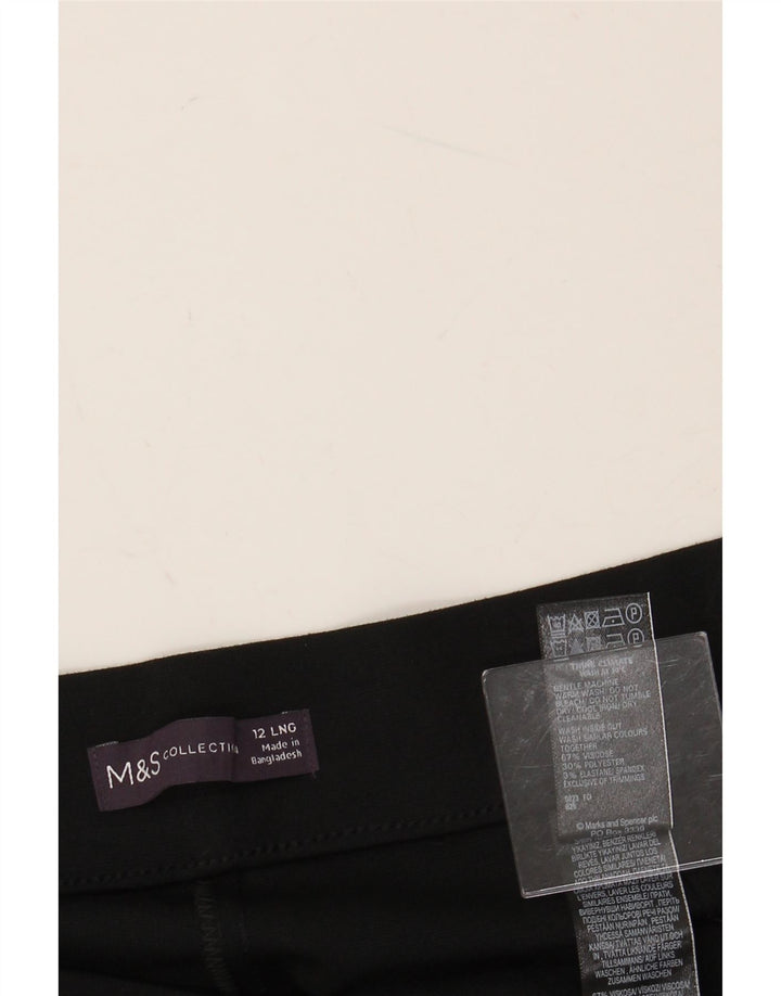 MARKS & SPENCER Lige fritidsbukser til kvinder UK 12 Medium W30 L30 Sort