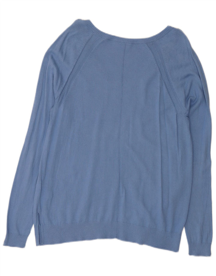 Gap Dame V-hals sweater UK 14 Medium Blue Bomuld