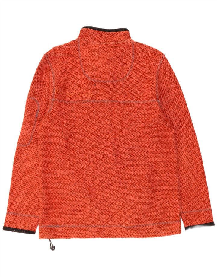 Weird Fish Herre Grafisk 1/4 Zip Sweatshirt Jumper Stor Orange Bomuld