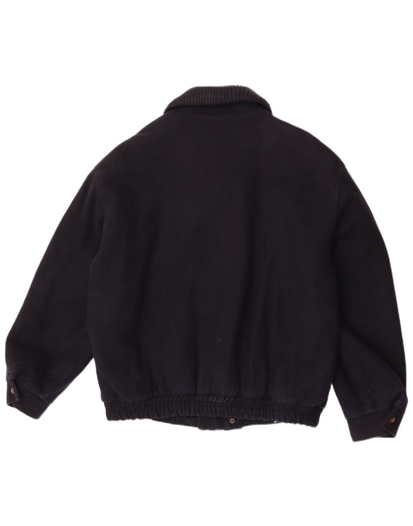 Vintage herre bomberjakke UK 42 XL marineblå uld