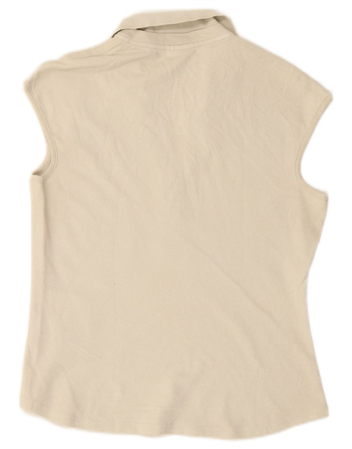 LACOSTE ærmeløs poloshirt til kvinder str. 44 Stor hvid bomuld