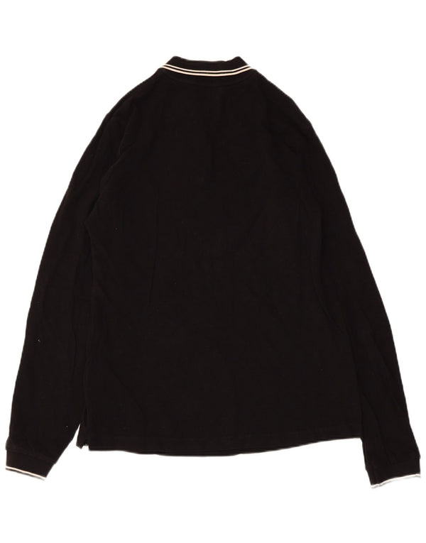 MONCLER Langærmet polotrøje til kvinder UK 12 Medium Sort Bomuld