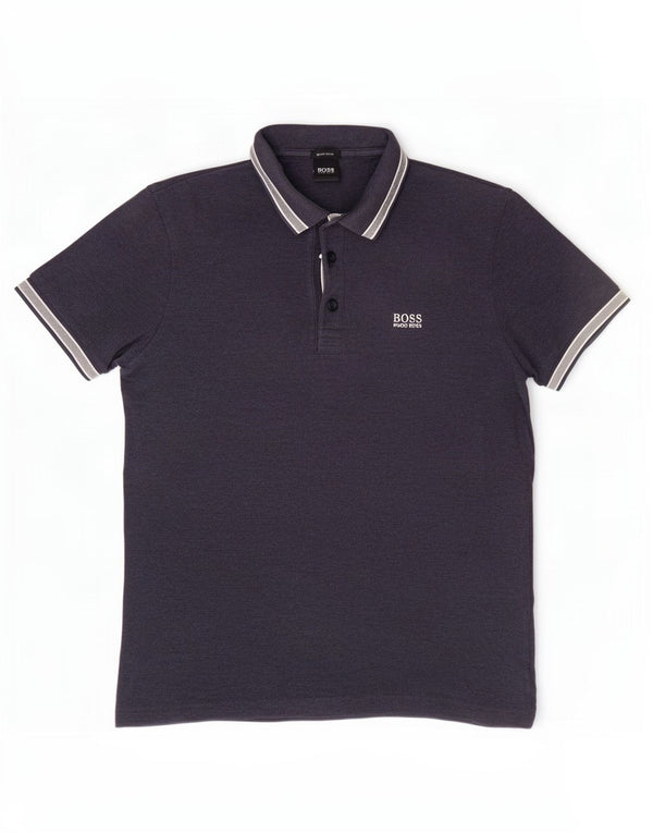 Hugo Boss Mens Regular Fit Polo Shirt Medium Navy Blue Cotton