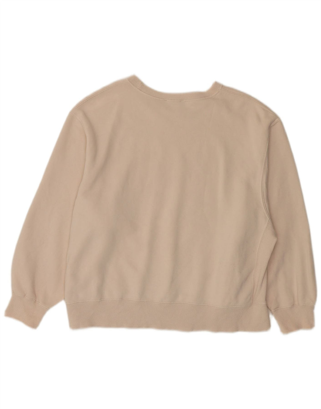 Zara Dame Oversized Sweatshirt Jumper UK 16 Stor Beige Bomuld