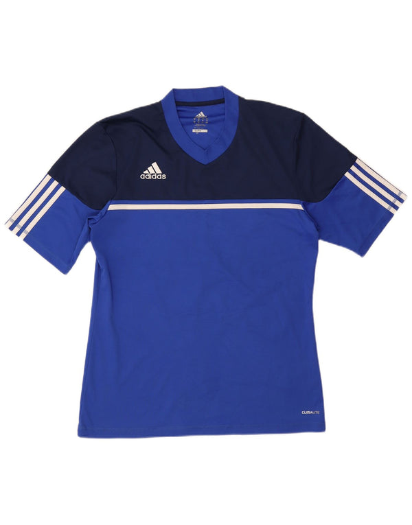 Adidas Herre Marco Graphic T-Shirt Top Medium Blue Colourblock Polyester