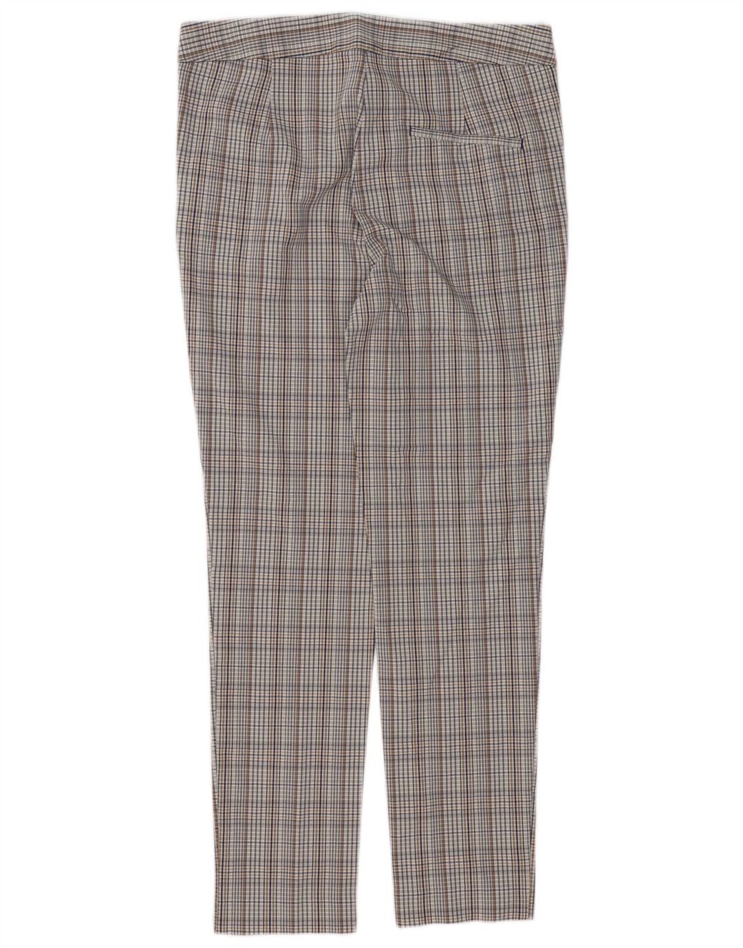 Zara Dame Slim Chino Bukser Medium W30 L27 Grå ternet viskose