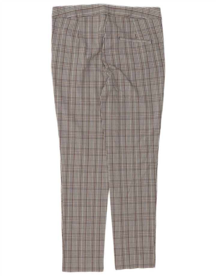 Zara Dame Slim Chino Bukser Medium W30 L27 Grå ternet viskose