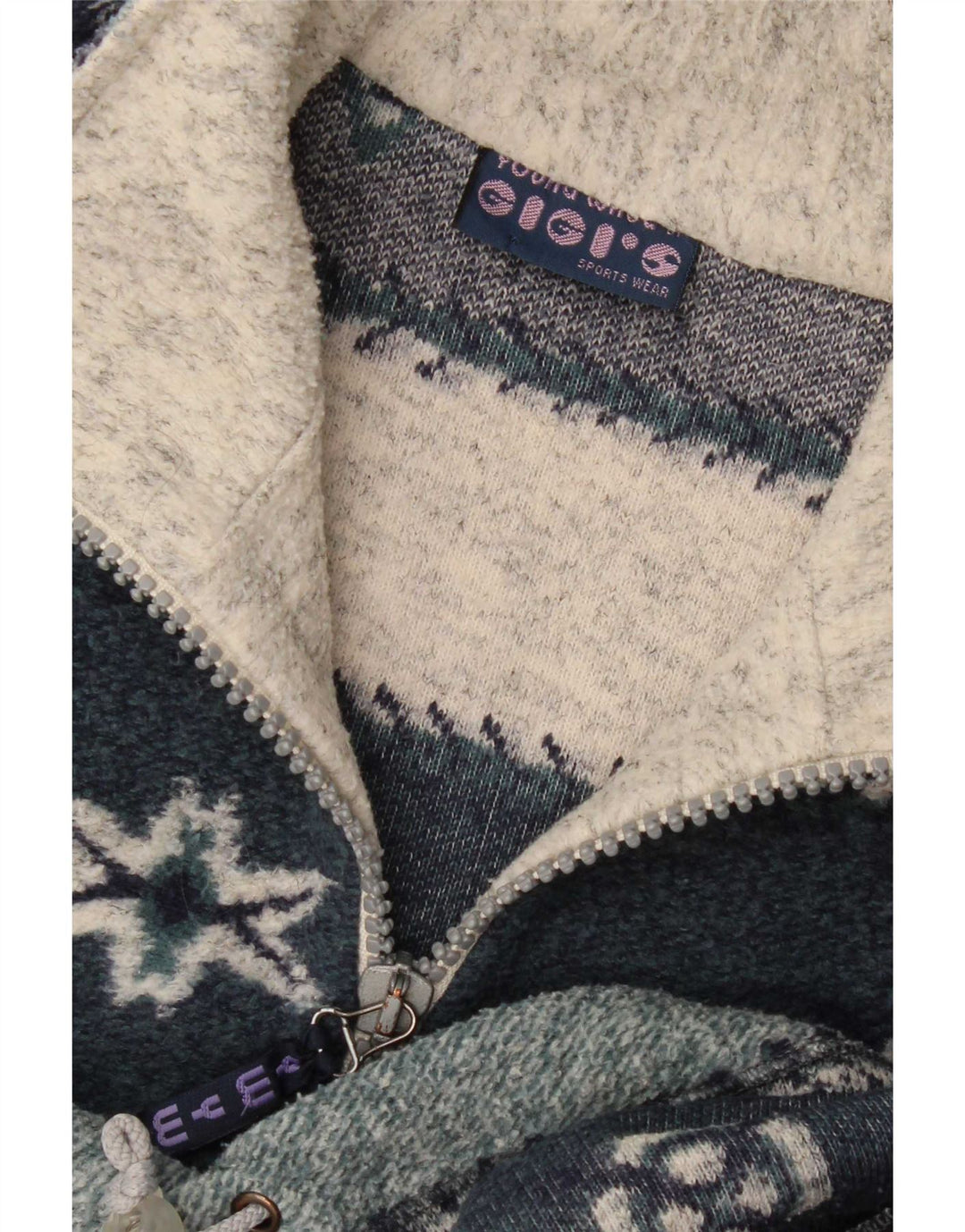 Gigi's Herre Zip Neck Jumper Sweater 2XL Flerfarvet Fair Isle