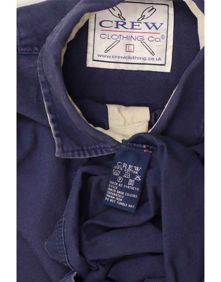 Crew Clothing Herre Pullover Shirt Stor marineblå bomuld