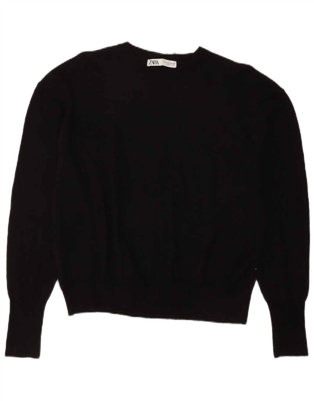 Zara Dame Oversized Boat Neck Jumper Sweater UK 14 Medium Black