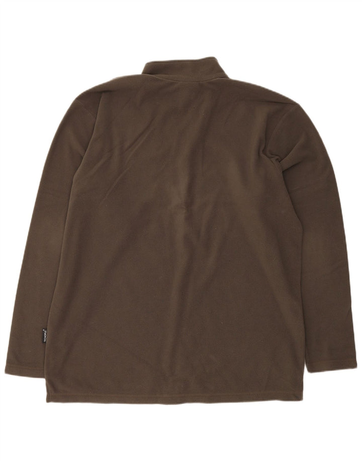 JACK WOLFSKIN Fleecetrøje med lynlås til mænd UK 44 XL Khaki Polyester