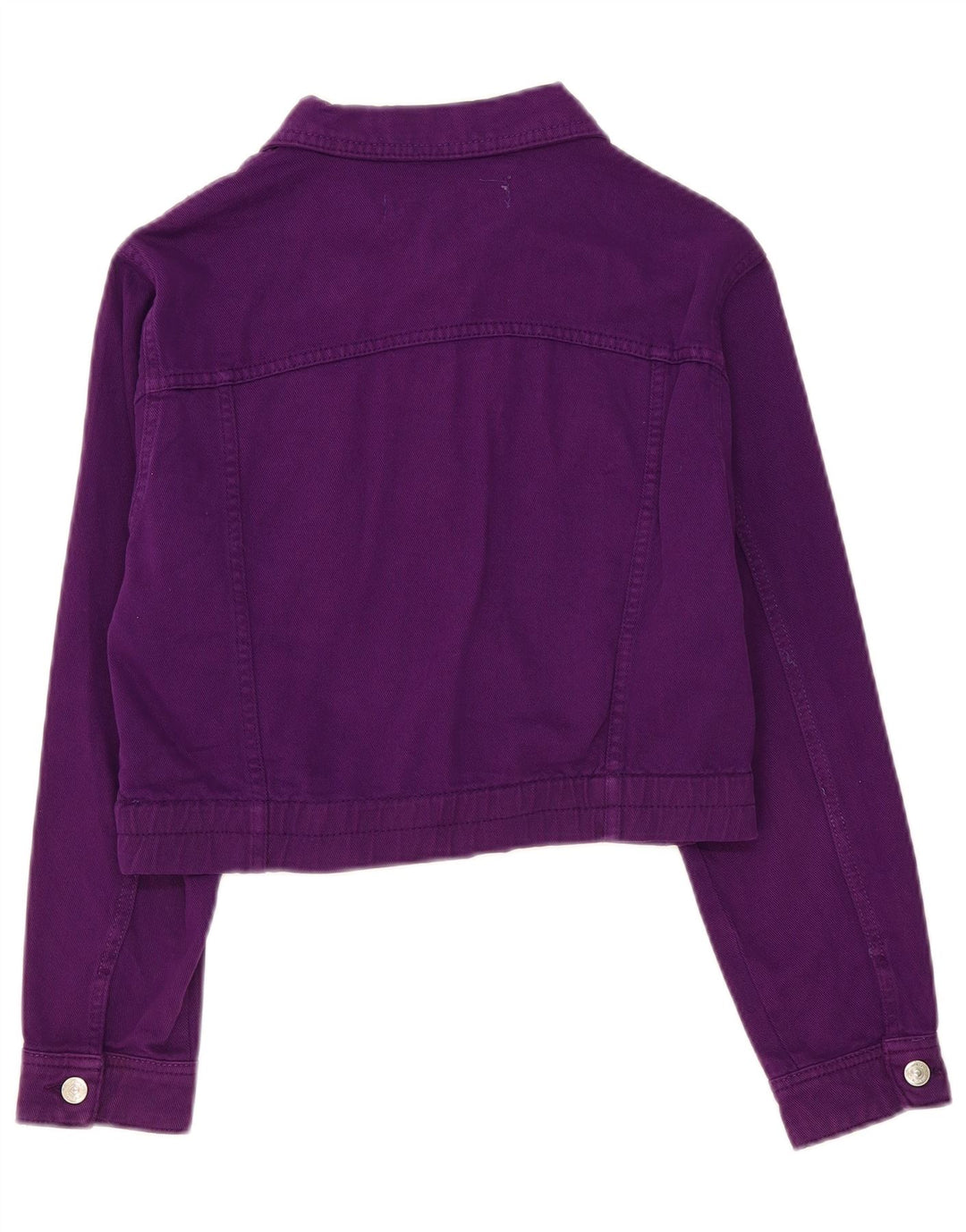 Zara Dame Crop Denim Jacket UK 10 Small Purple