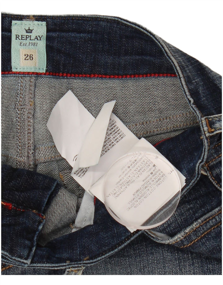 REPLAY Dame Denim Shorts W26 Small Blue Cotton