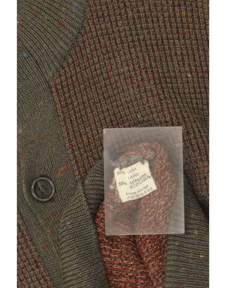 Vintage herre cardigan sweater Medium brun flækket uld