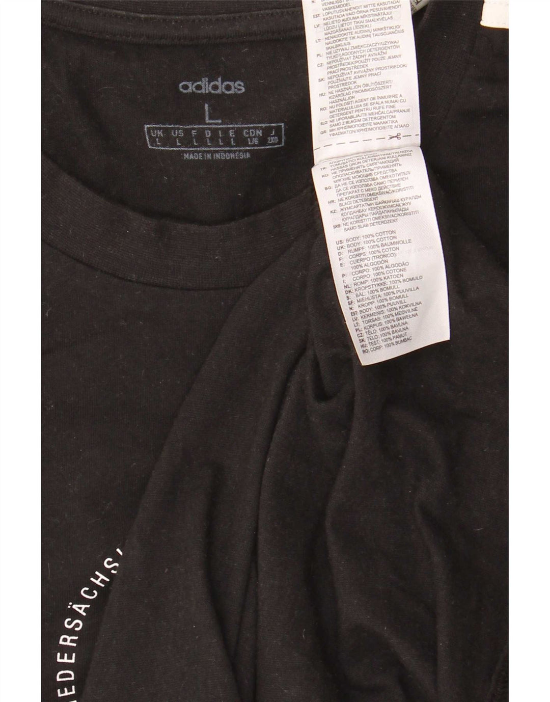 Adidas Grafisk T-shirt top til mænd, stor sort bomuld