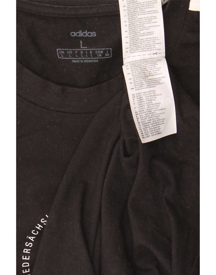 Adidas Grafisk T-shirt top til mænd, stor sort bomuld