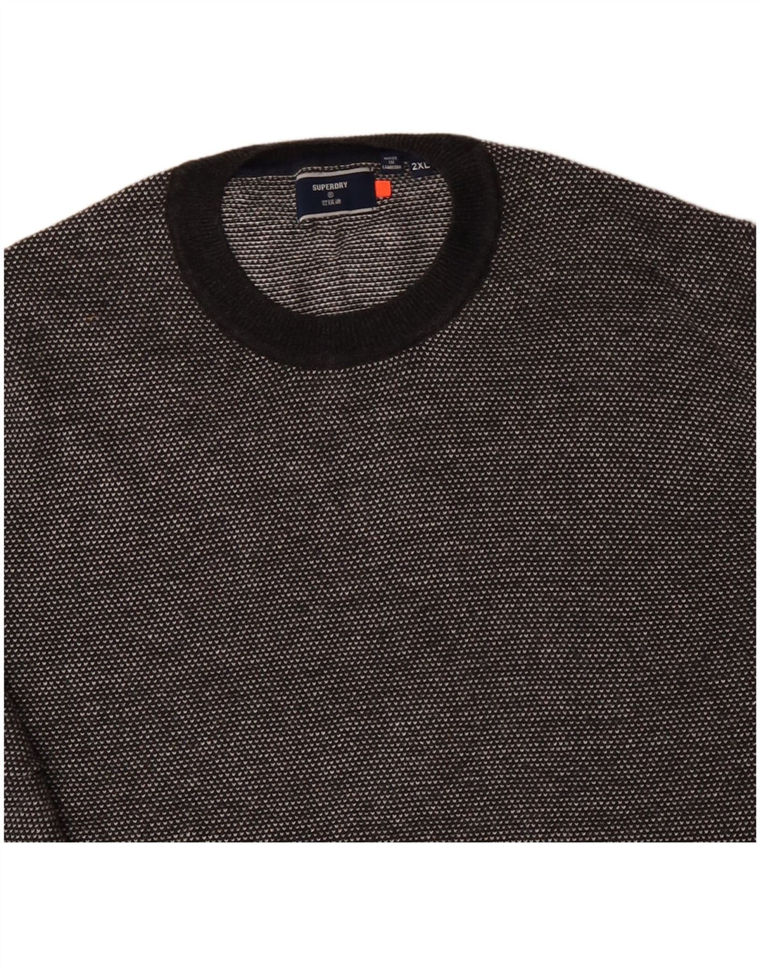 SUPERDRY Herre sweater med rund hals 2XL grå bomuld
