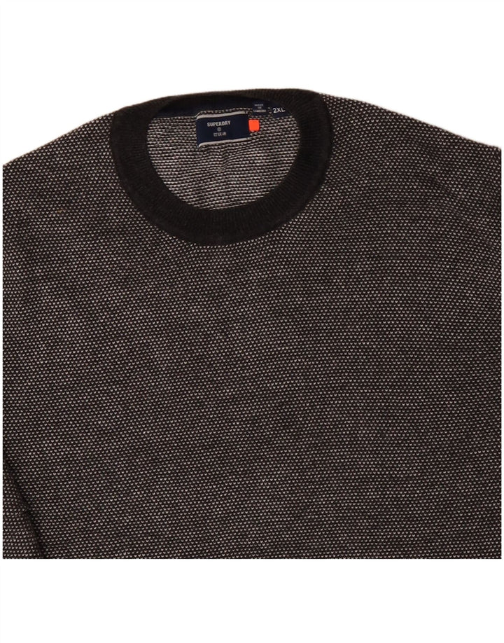 SUPERDRY Herre sweater med rund hals 2XL grå bomuld