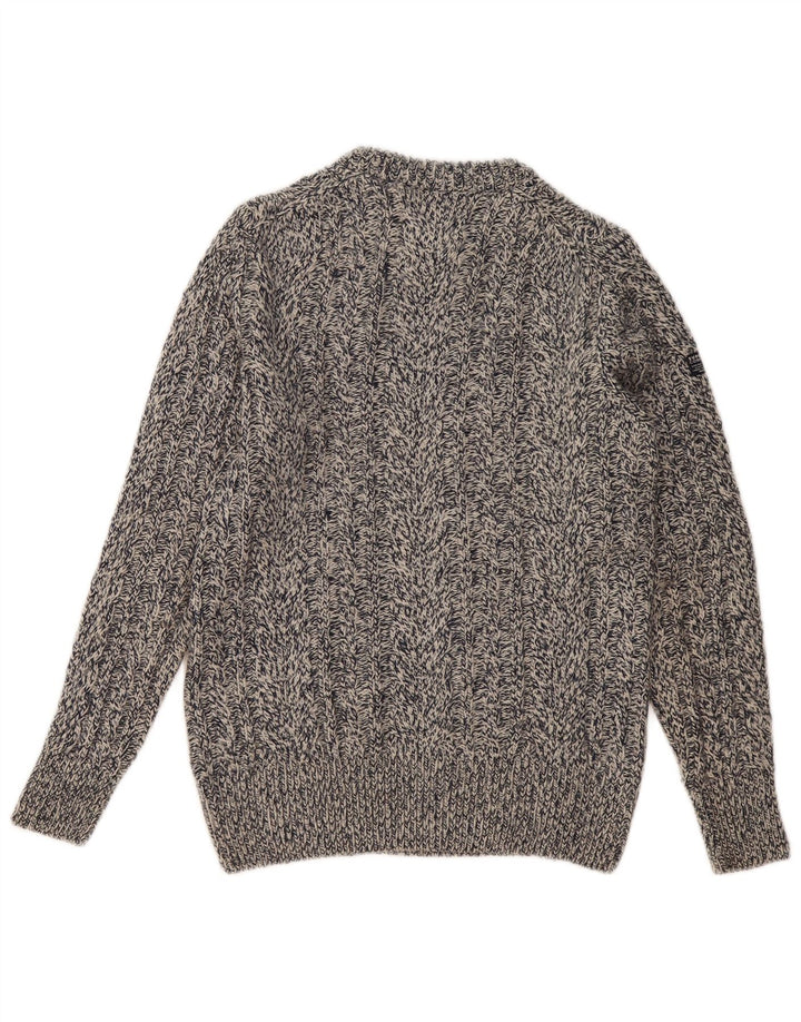Superdry sweater med rund hals til mænd mellem marineblå flækket uld