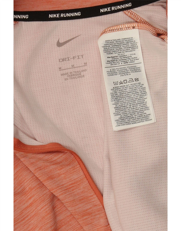 Nike Dame Dri Fit Pullover med lynlås-hals Træningsdragt Top UK 14 Medium Orange