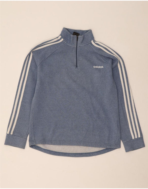 Adidas Sweatshirt med lynlås til kvinder DK 12/14 Medium Blue Bomuld