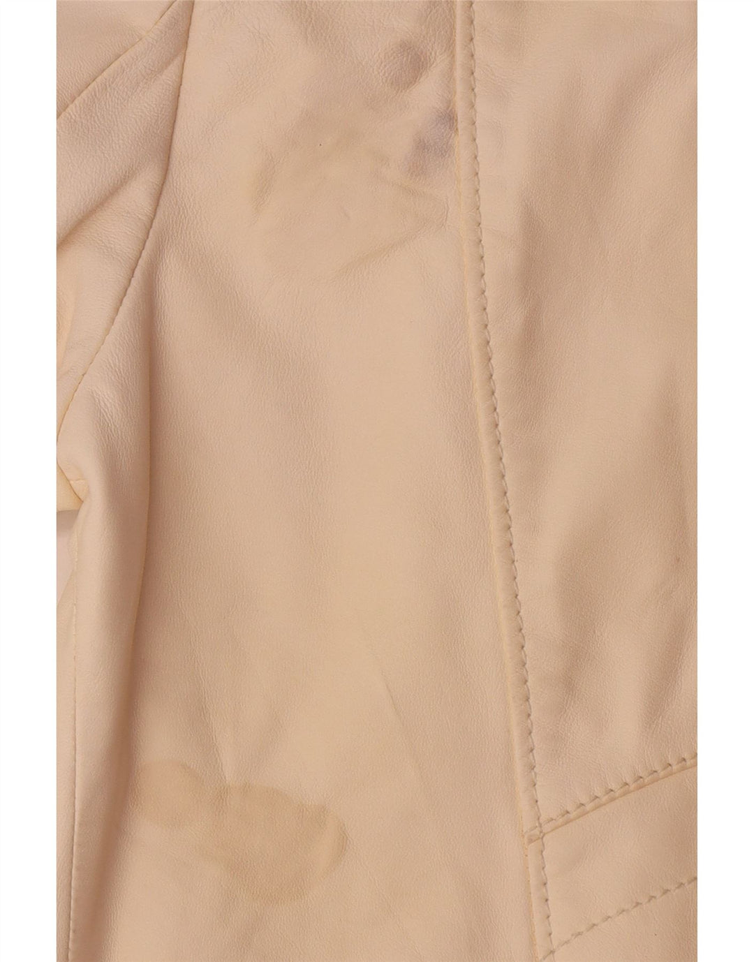 Iceberg Dame Læder Biker Jacket UK 14 Medium Off White Læder
