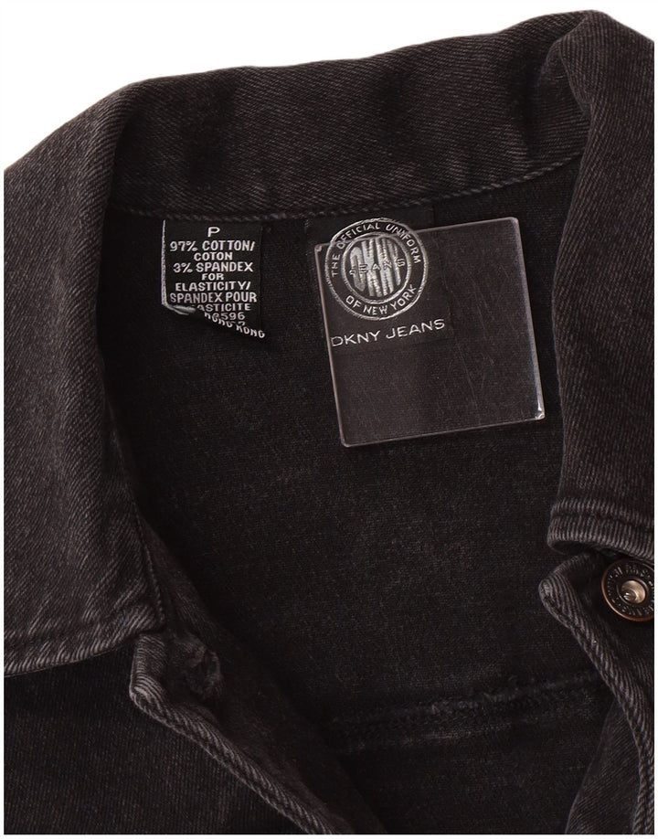 Dkny Dame Petite Denim Denim Jacket UK 6 XS Sort Bomuld Classic
