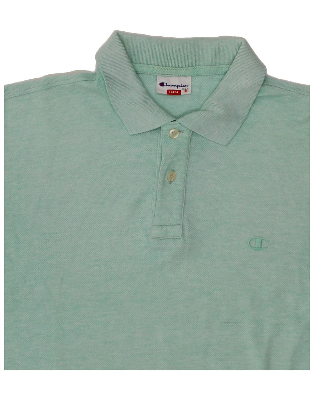 CHAMPION Mens Polo Shirt Large Green Cotton Vintage Champion and Second-Hand Champion from Messina Hembry 