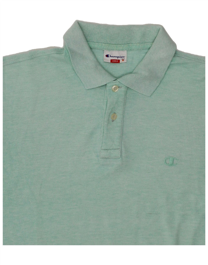 CHAMPION Mens Polo Shirt Large Green Cotton Vintage Champion and Second-Hand Champion from Messina Hembry 