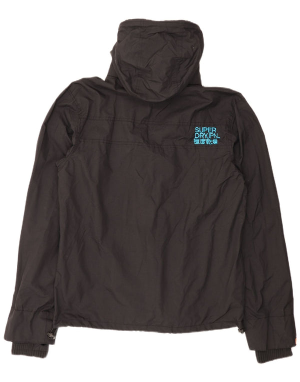 Superdry Regnjakke med hætte til mænd UK 42 XL sort nylon