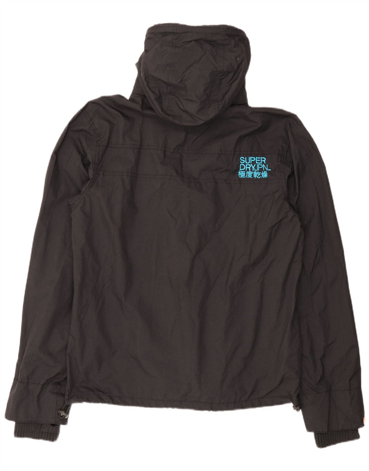 Superdry Regnjakke med hætte til mænd UK 42 XL sort nylon