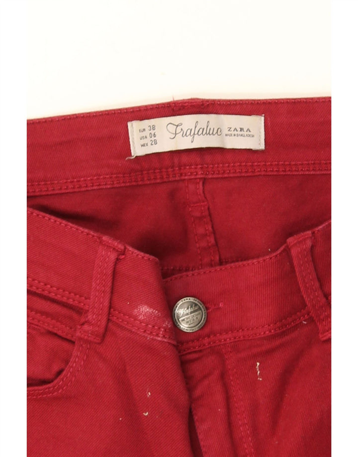 ZARA Dame Skinny Jeans EU 38 Small W28 L30 Rød