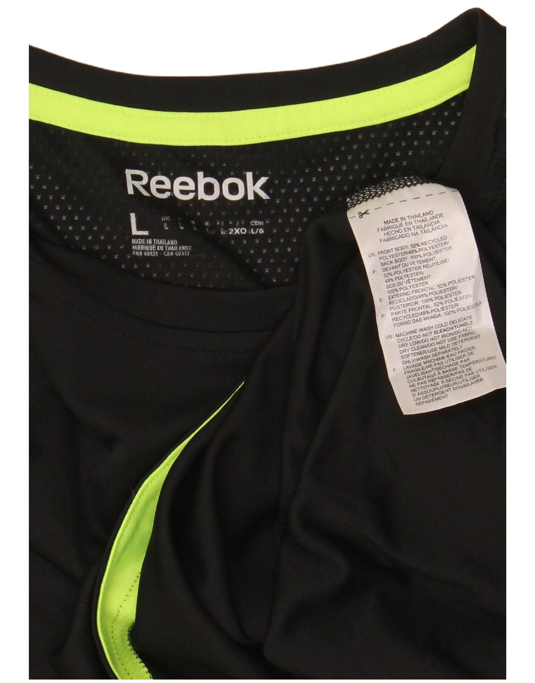 Reebok Herre Top Langærmet Stor Sort Polyester