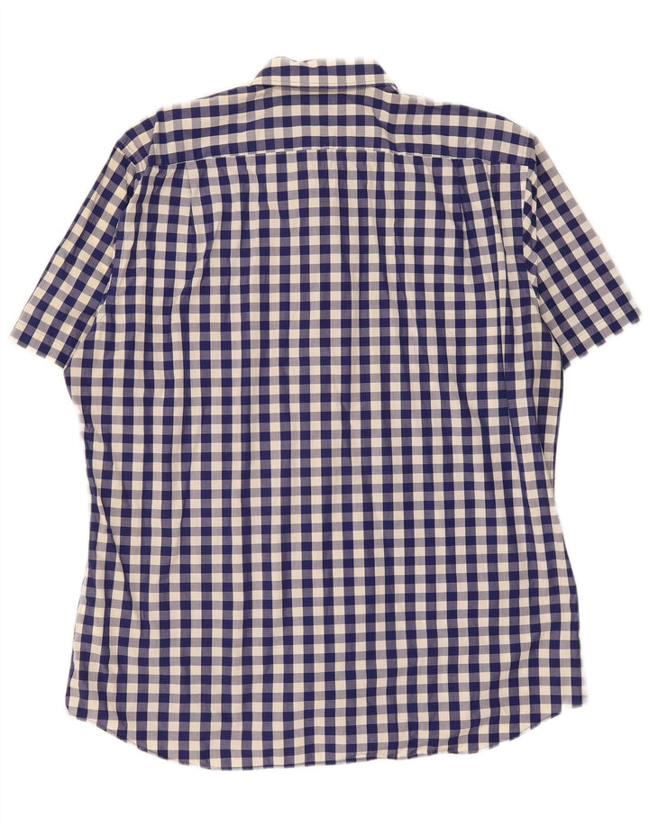 Tommy Hilfiger Herre Fitted Shirt Størrelse 45 18 2XL Navy Blue Gingham