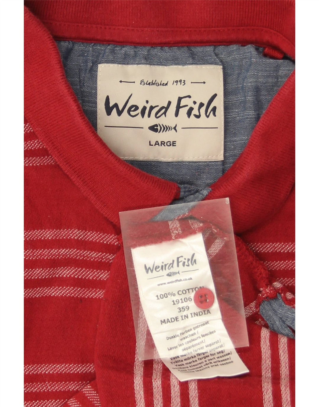 Weird Fish Herre poloshirt Stor rødstribet bomuld