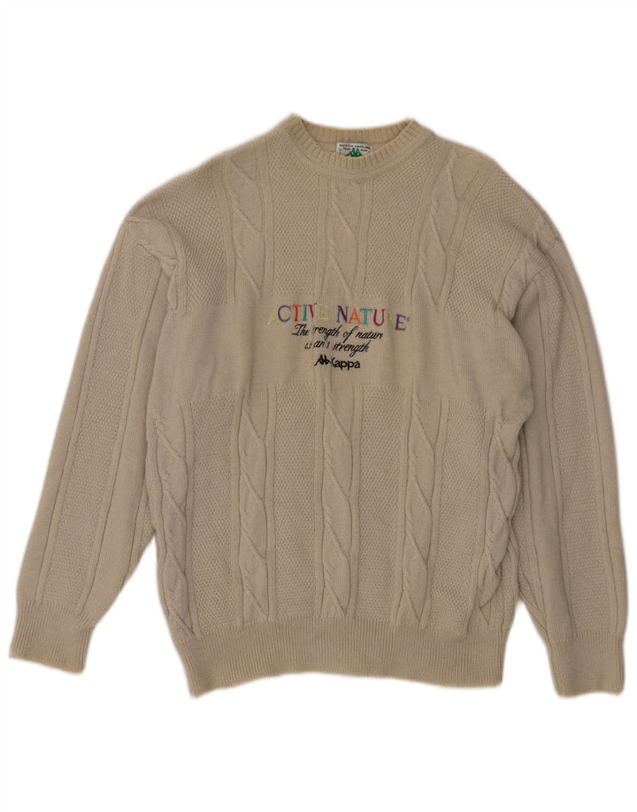 KAPPA Herre grafisk rund hals sweater stor beige