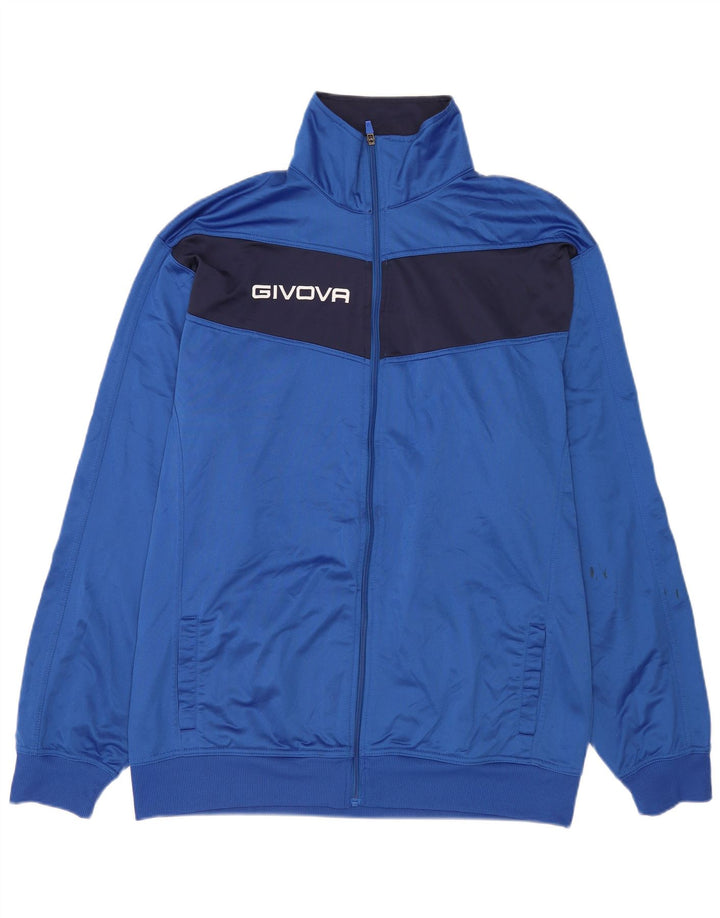 Givova Herre grafisk træningsdragt Topjakke 5XL Blå Colourblock Polyester