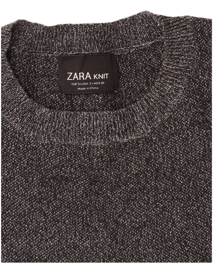 ZARA Womens Crop T-Shirt Top UK 8 Small Grå
