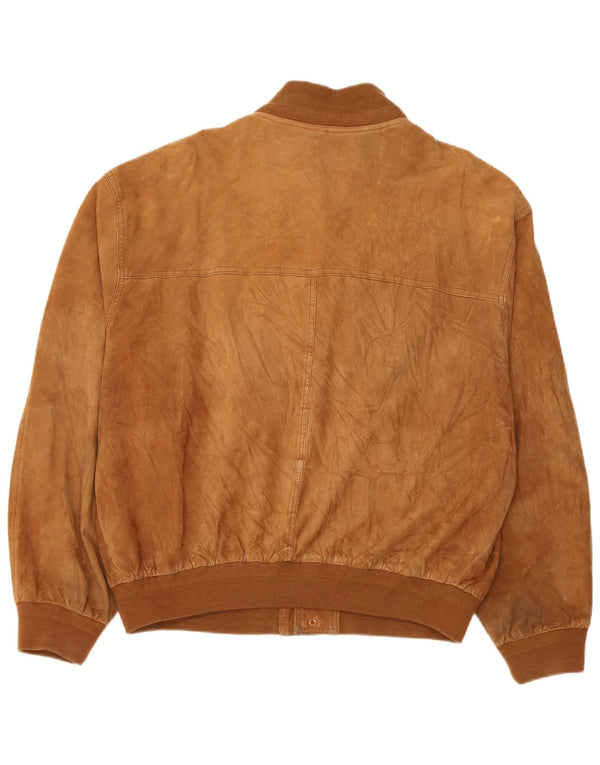 Vintage herre ruskind bomberjakke UK 42 XL brunt læder