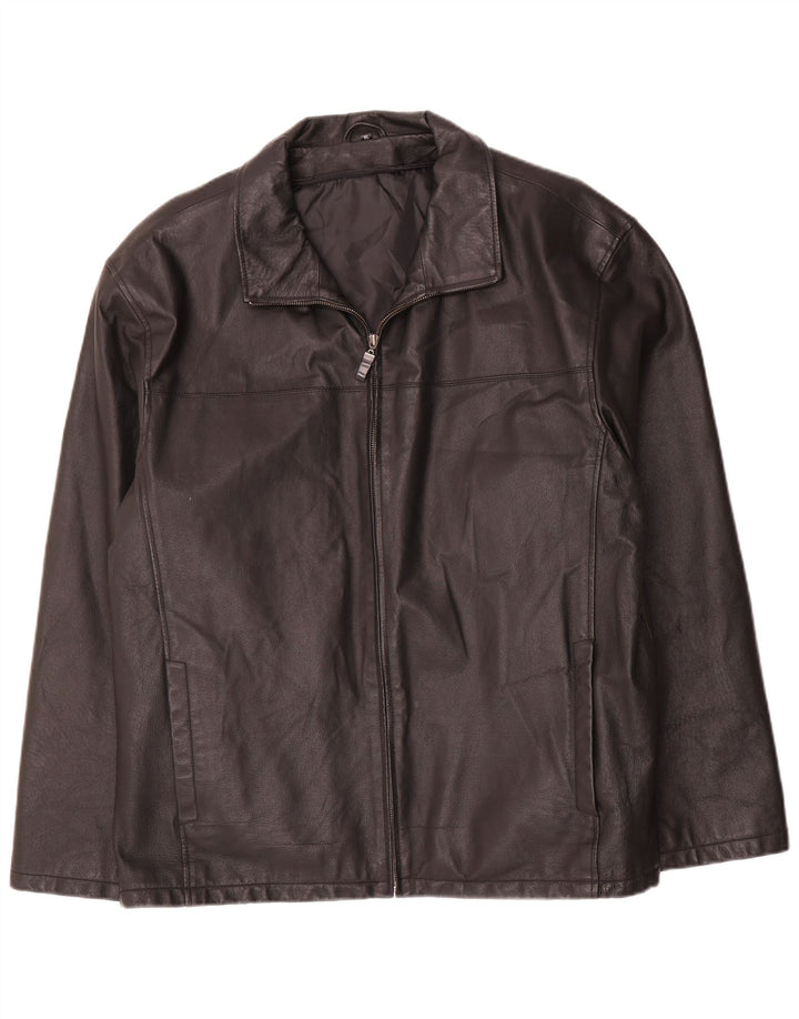 Angelo Litrico Herre Læderjakke UK 42 XL Sort