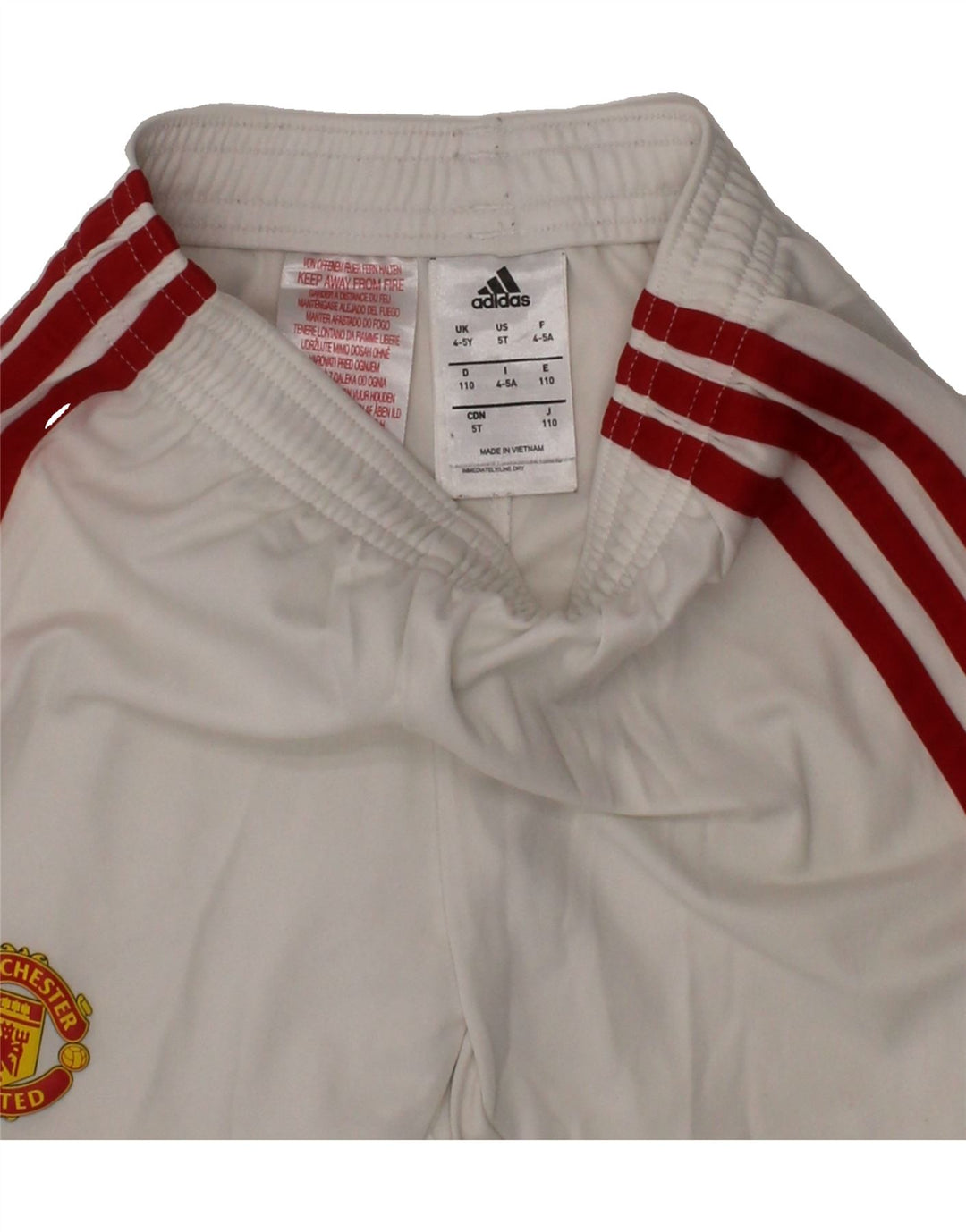 ADIDAS Boys Sport Shorts 4-5 Years White Polyester Sports Vintage Adidas and Second-Hand Adidas from Messina Hembry 