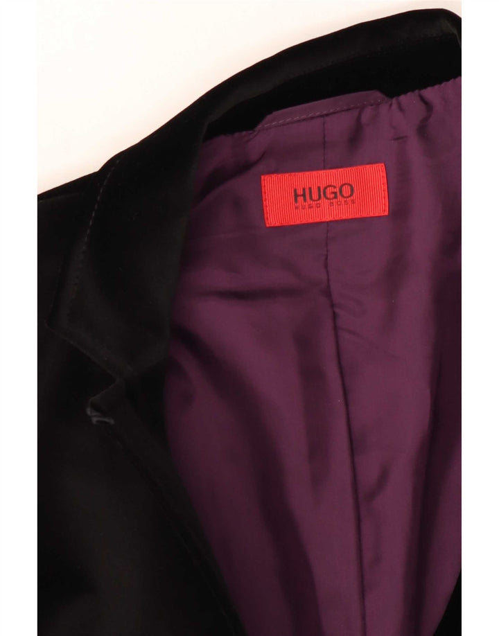 Hugo Boss Dame 1-knap Velvet Blazer Jacket UK 10 Small Black