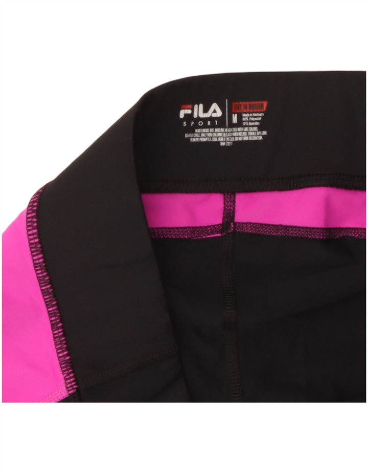 Fila Dame Capri Leggings UK 14 Medium Sort Colourblock Polyester