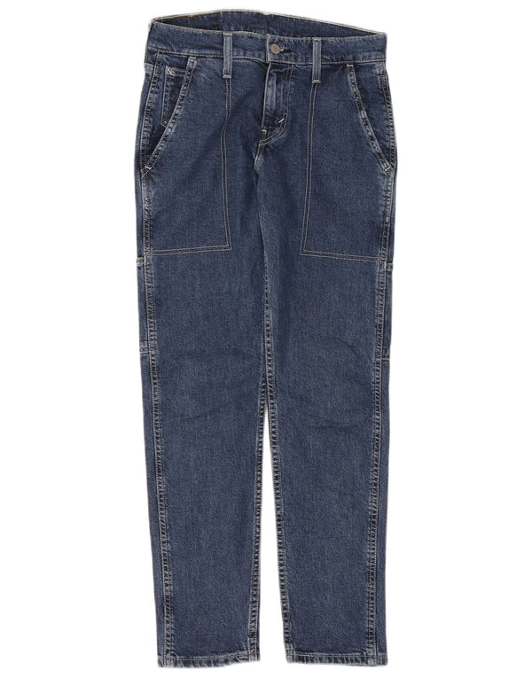 Levi's Womens 502 Hi-ball Cargo Tapered Jeans W27 L29 blå bomuld