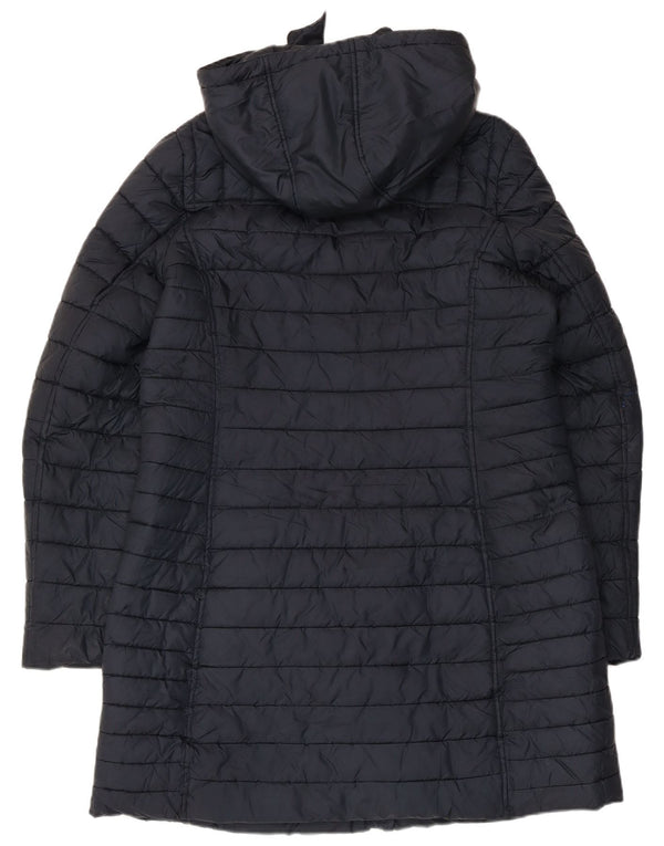 Joules Dame Hætte Polstret Frakke UK 16 Large Navy Blue Polyester