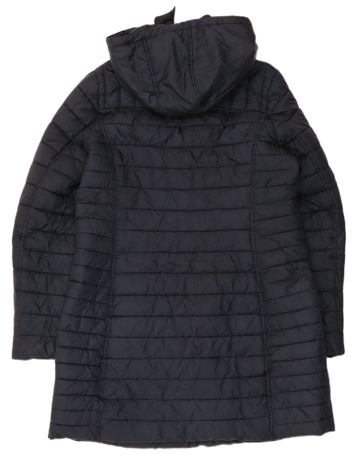 Joules Dame Hætte Polstret Frakke UK 16 Large Navy Blue Polyester
