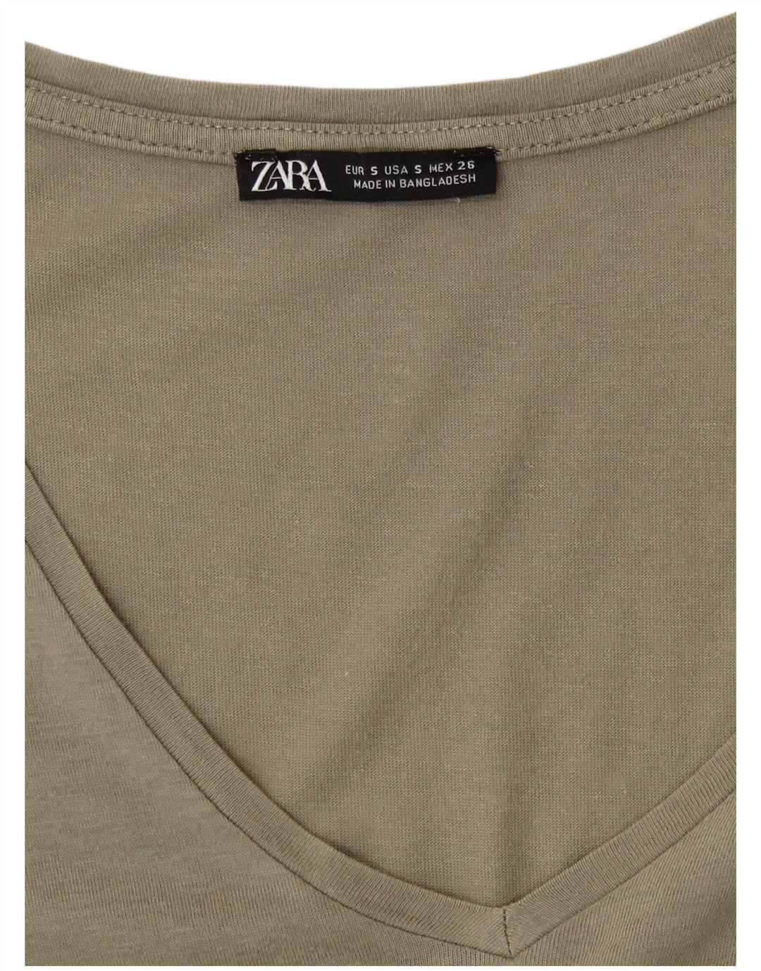 Zara Dame A-Line Kjole UK 10 Small Khaki